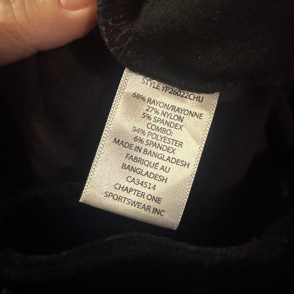 Haver + Blair Black Wide Leg Cropped Pants Pull on sz L velvet waistband career - Picture 7 of 7